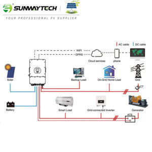 Sunway Deye 3.6kW 5kW 6kW 230V Single Phase Hybrid Solar Inverter ...