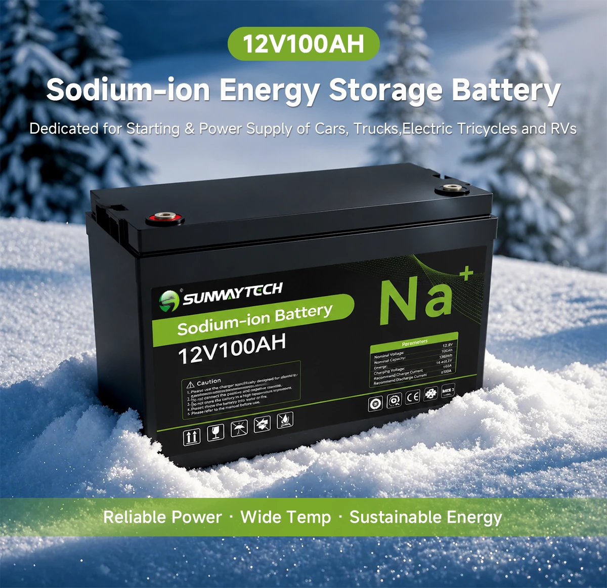 SUNWAY Sodium-ion Energy Storage Battery 12V100Ah