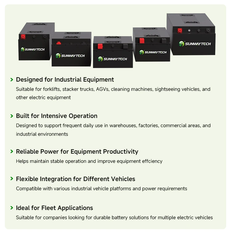 SUNWAY DRIVE SERIES Lithium Battery Solution for Industrial Electric Vehicles