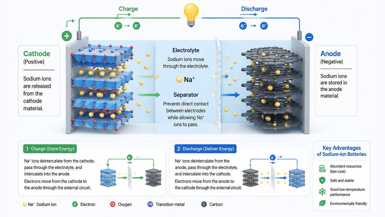 how sodum ion battery works