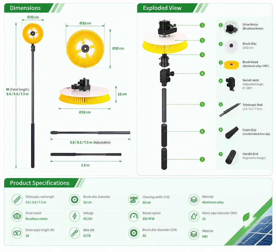 SUNWAY Photovoltaic Module Cleaning Brush